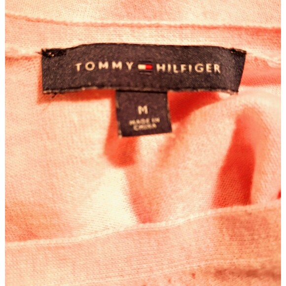 Tommy Hilfiger Pink V Neck Long Sleeve Preppy Old Money Classic Sweater Size M - Picture 6 of 6